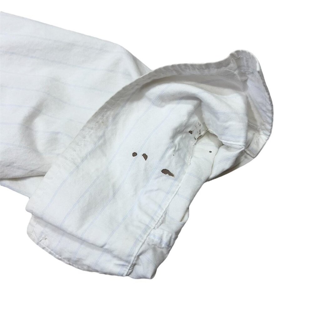 Vintage American Rag Cotton Striped White Button Long Sleeve Large - Picture 8 of 8